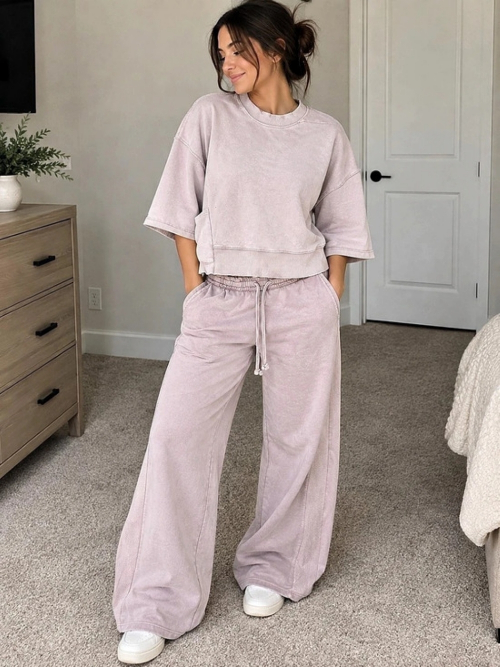 Zara Set Wide Leg Pants Top